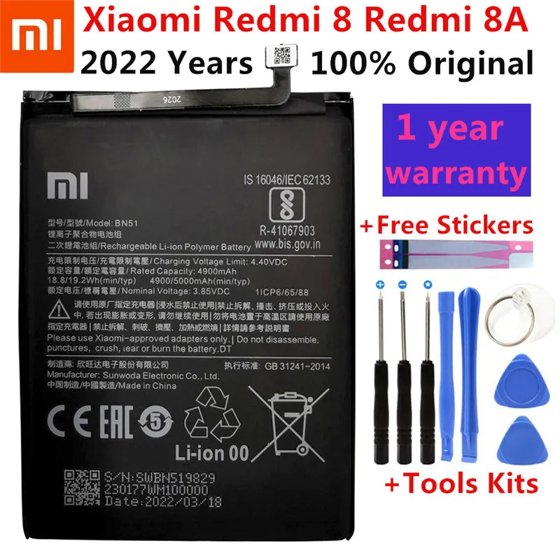 100% Nou XiaoMi Original Inlocuire Baterie 5000mAh BN51 Pentru Xiaomi Redmi 8 Redmi 8A Redmi8 Autentic Baterie Telefon +Instrumente