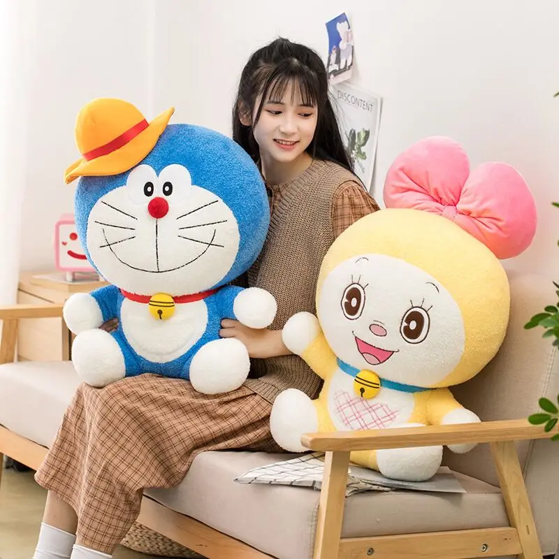 Doraemon Dorami Albastru Galben Pisică de Pluș Papusa Perna Umplute Jucării 40CM
