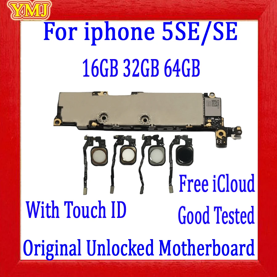 Cu Amprente Pentru iPhone 5SE/SE Placa de baza icloud Curat Placa de baza Pentru iPhone 5SE Logica Bord Cu/Fara butonul home Placa