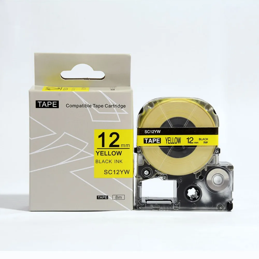 4buc SC12YW eticheta banda pentru KINGJIM labelworks SC12YW compatibil pentru LW-300 LW-400 etichetarea filtru de etichetă casete