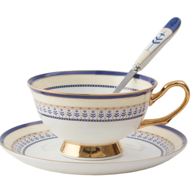 Stil Nordic Bone China Ceașcă de Cafea Farfurie Set de Lingura de 200ml Britanic Cafenea Ceai din Portelan Cana Ceramice Avansate Ceașcă de ceai