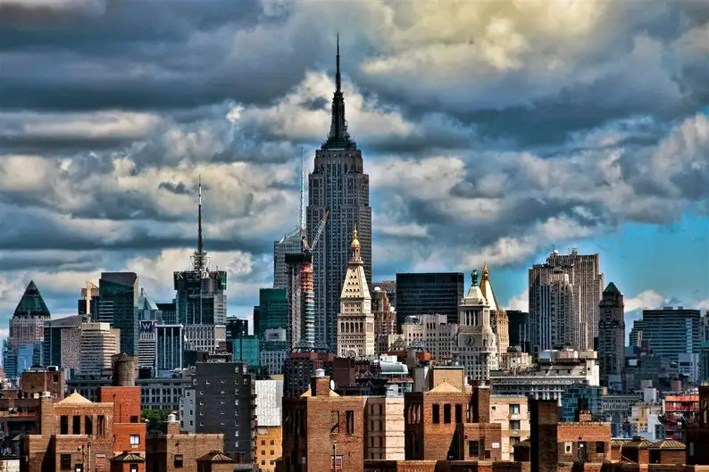 New york skyline perete decal imprimare de design, New york autocolant perete NY poster room decor, colorate NYC clădiri arta de perete deco foto