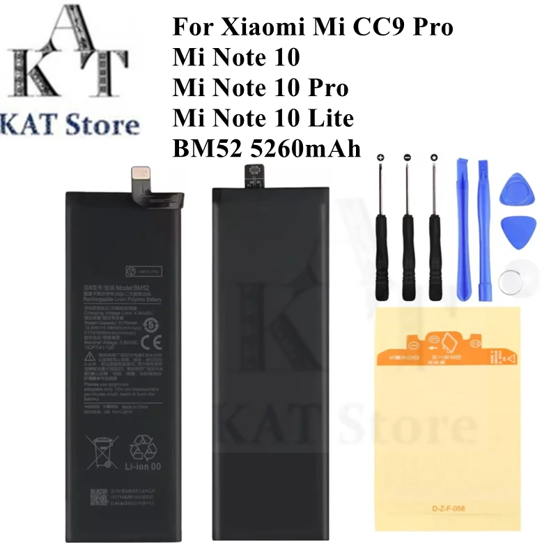 Telefon mobil Baterie Li-Polimer Pentru Xiaomi Mi CC9 Pro Nota 10 Pro Lite BM52 5260mAh Reîncărcabilă Acumulator de Înlocuire