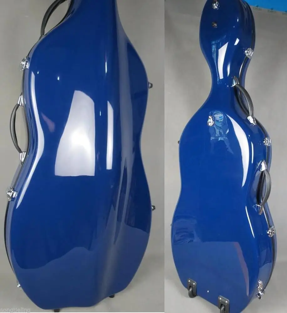 1buc albastru fibra de sticla violoncel greu de caz cu wheells 1/4 Beijing