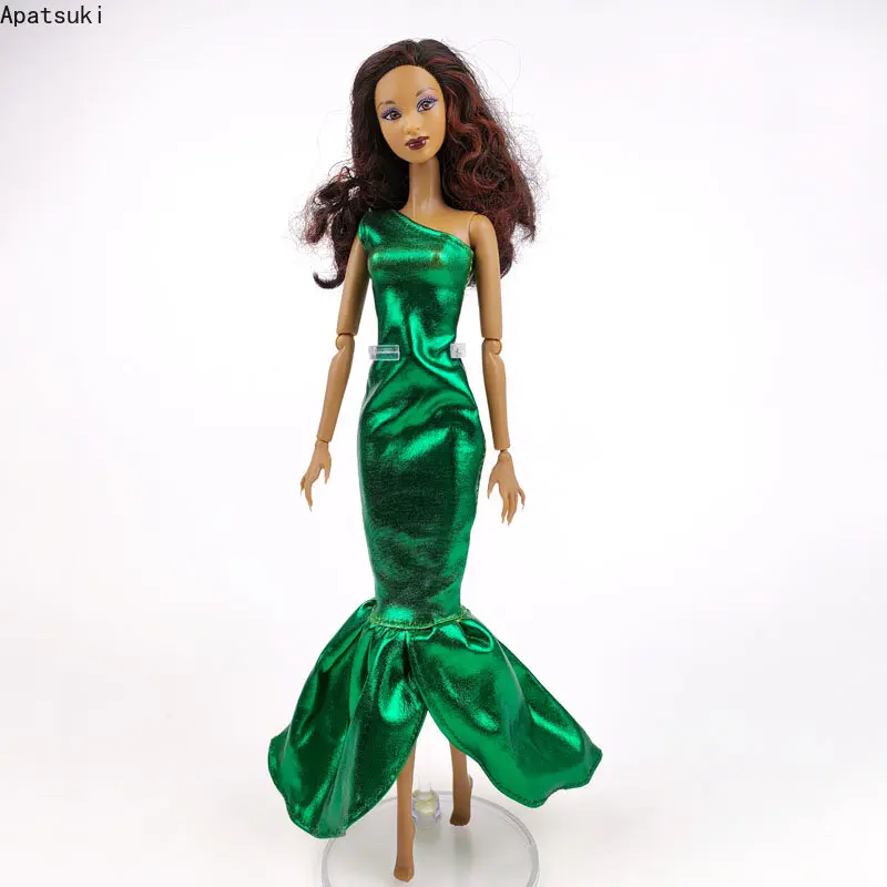 Verde de Moda Rochie pentru Papusa Barbie Îmbrăcăminte Costum de Sirena coadă de pește Partid Rochie de 1/6 Păpuși, Accesorii pentru Copii, Jucării DIY Cadou