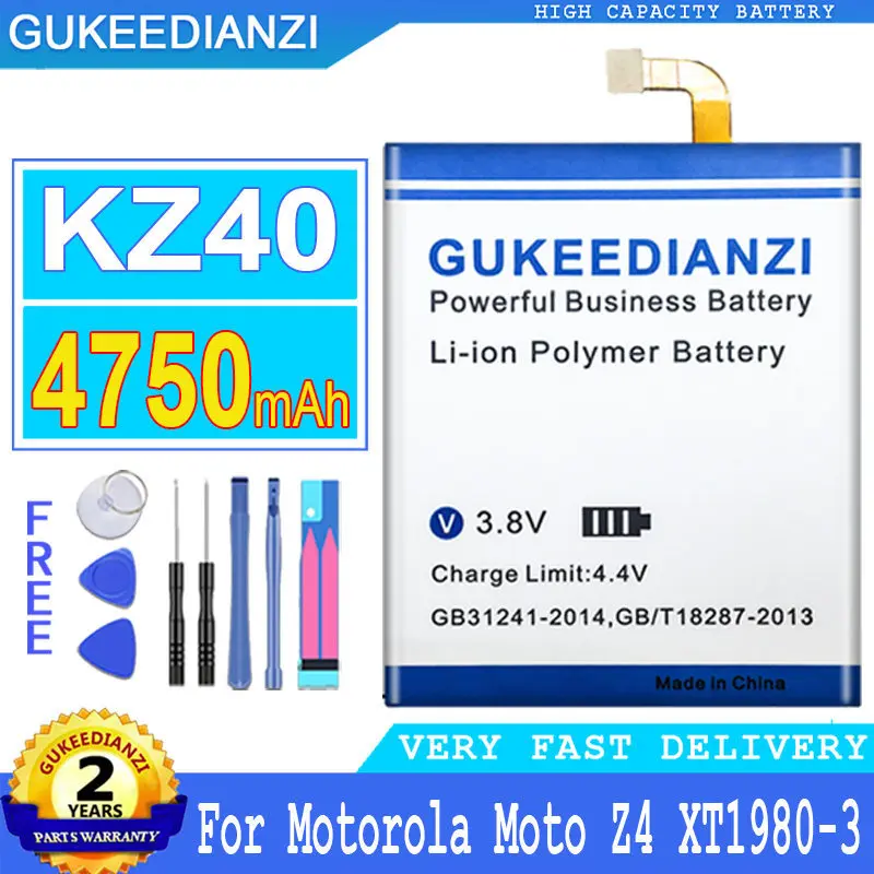 GUKEEDIANZI Înlocuirea Bateriei KZ40 4750mAh Pentru Motorola Moto Z4 Z 4 XT1980-3 de Înaltă Calitate Batteria + Instrumente