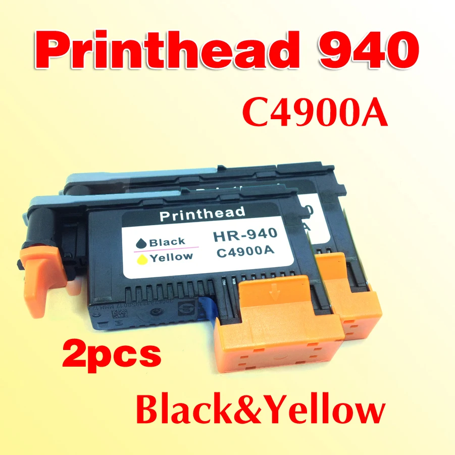 2x 940 cap de imprimare negru galben compatibil pentru hp 940 C4900A 8000/8500w printer