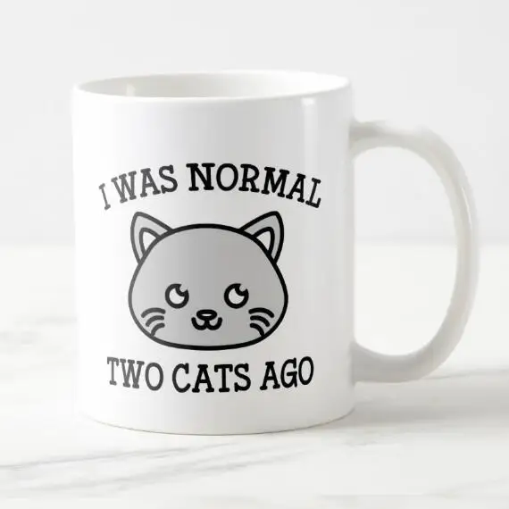 Amuzant am Fost Normale Două Pisici în Urmă Cana de Cafea Cesti de Ceai Noutate Pisica Drăguț Pisoi Beed Cupe Glumă Spunând Kitty Pet Cadouri Ceramice 11oz