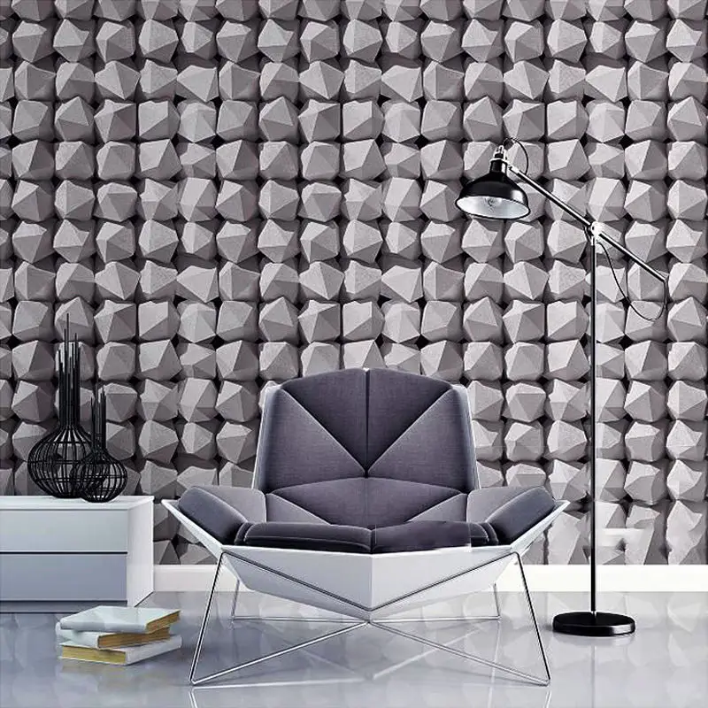 Minimalist Modern 3D abstract tapet geometric frizerie dormitor, cameră de zi cu TV de fundal de Hârtie de Perete Alb Gri Kaki