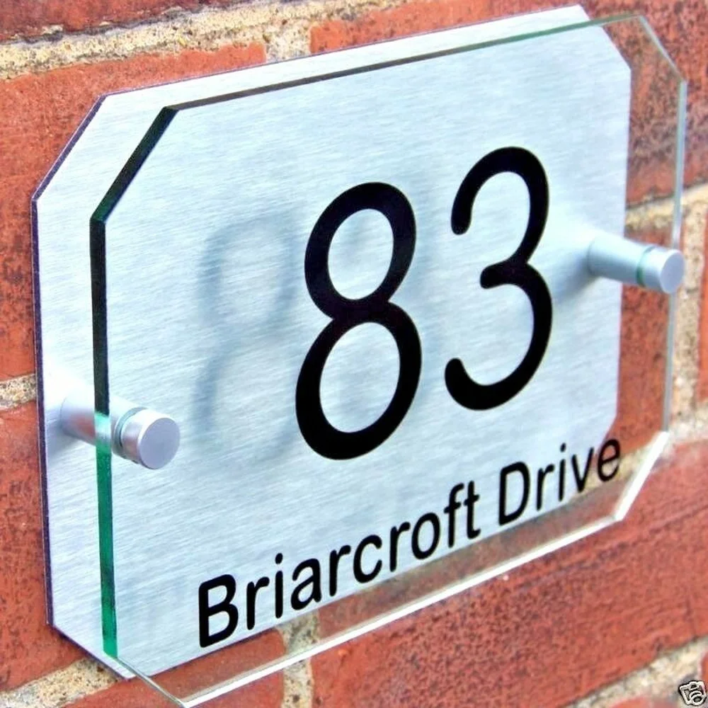 Personalizate Ușa Casei Număr Placa de Perete Semn Plăcuța Efect de Sticlă Acrilică Aluminiu Usa semn