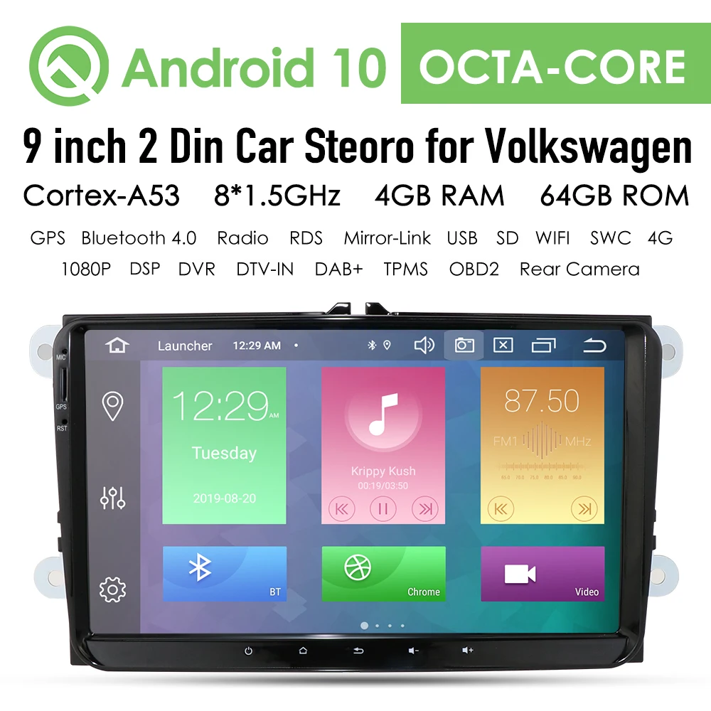 Android Radio Auto pentru VW Skoda Octavia Golf 5 6 Polo Touran Passat B6 CC, Jetta Tiguan 9