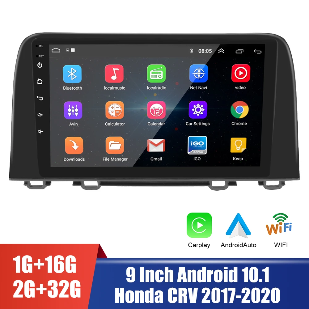 2 Din 9 Inch, GPS, Bluetooth, WiFi MP5 Player Radio Auto Audio-Video Pentru Honda CRV 2017-2020 Android De 10.1 Carplay Hands-free