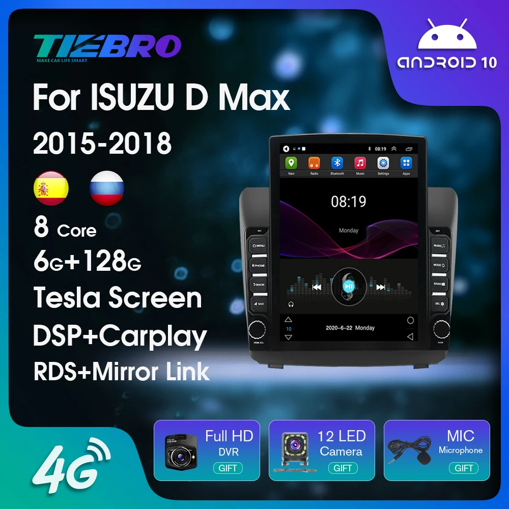 Android Radio Auto Pentru ISUZU D-Max 2015-2018 Tesla Stil Stereo Receptor GPS de Navigare Autoradio Multimedia Player Video Carplay