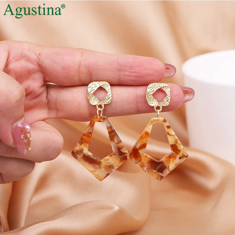 Agustina Acrilice femei cercei picătură cercei moda bijuterii coreea cercei Suspendate 2021 Nunta simplu cercel Trend Cadou cc