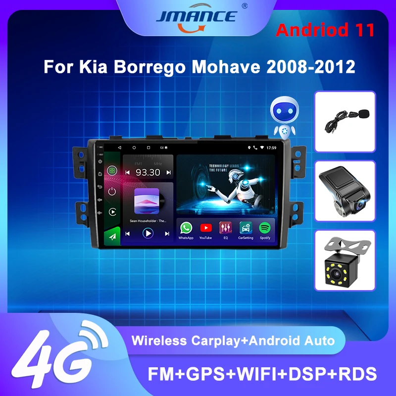 JMANCE Android 11 Radio Auto Pentru Kia Borrego Mohave 2008-2012 Stereo Carplay Multimedia Player Video de Navigare GPS BT 2din DVD