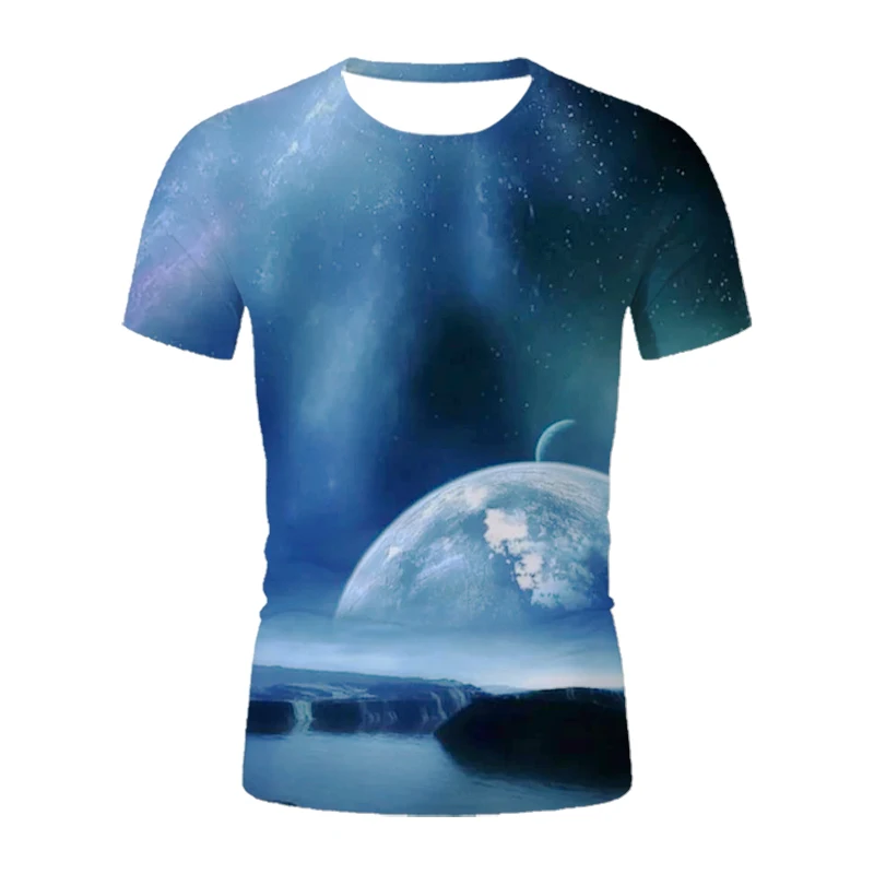 Noua Moda Tipărite Sci-Fi Planeta Bărbați T-Shirt Imprimat 3D Grafică Distracție Stradă Sport pentru Bărbați Și Femei, Plus T-Shirt
