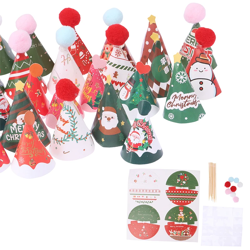 1Set DIY Mini Palarie de Copt Tort Fân Copt se Introduce 1:12 casă de Păpuși în Miniatură Capac Moș Crăciun, om de Zăpadă, Cerb Pălărie Scena Decor Jucărie