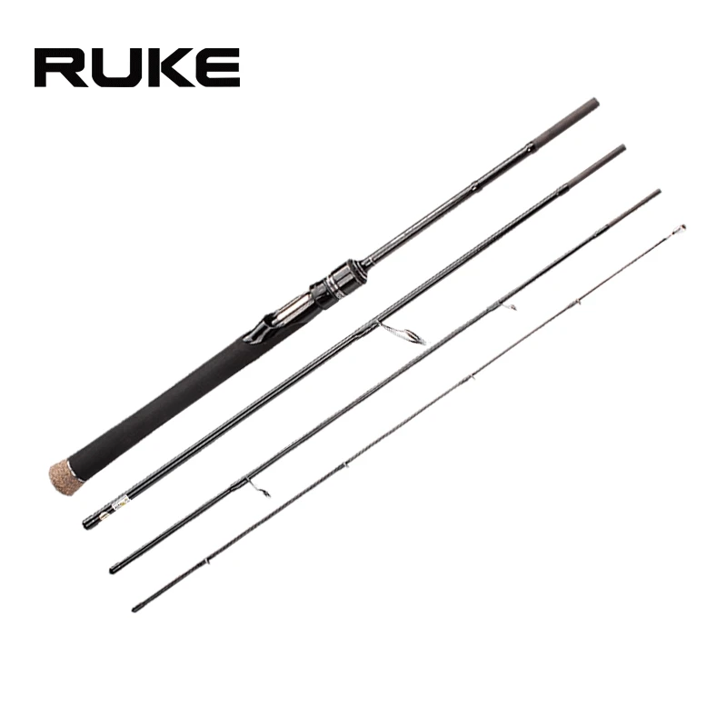 RUKE Noua Tijă de Pescuit Super-Lumina, Spinning si Casting Rod 2.1 m 4 Secțiuni, Portabil pentru Pescuit, de Înaltă Calitate și de rod Clasică