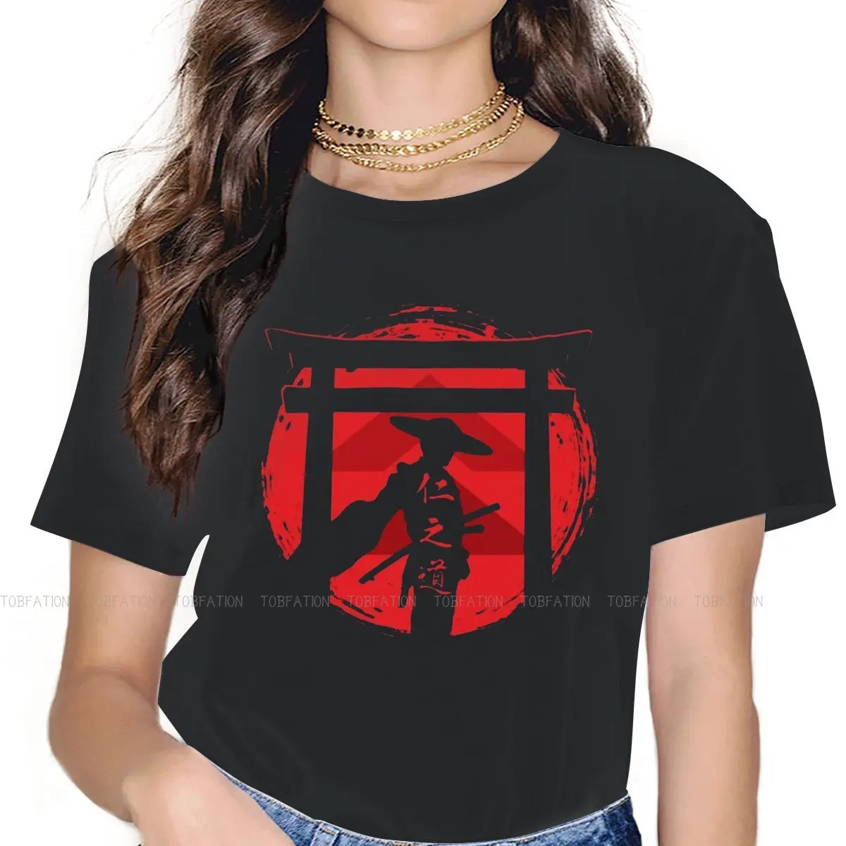 Samurai-O de Gât Tricou Fantoma de la Tsushima Joc de Aventura de Acțiune Material Clasic Tricou Fata de Moda Pufos Fierbinte de Vânzare