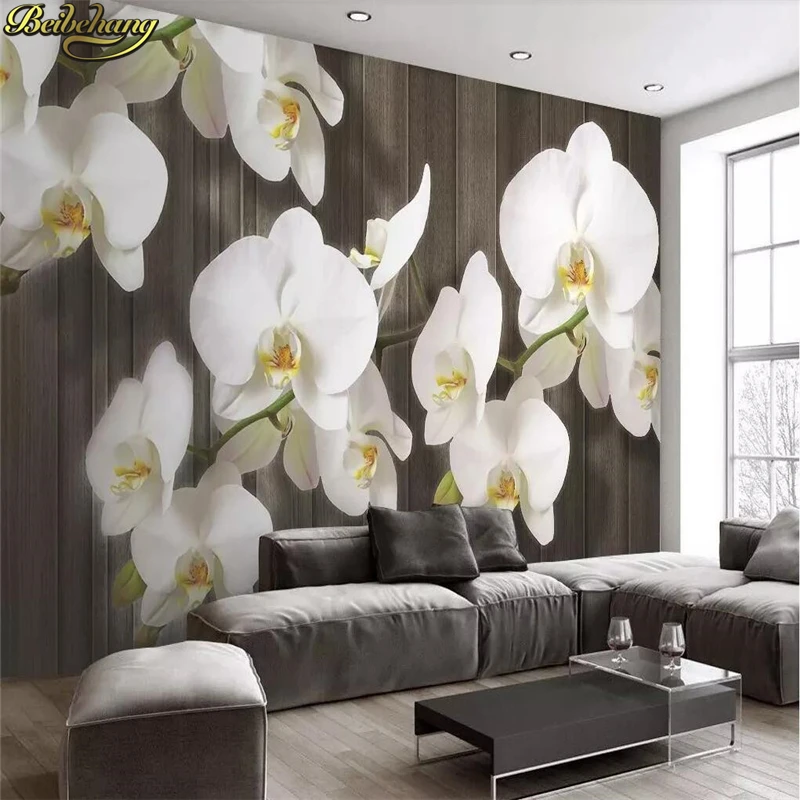 beibehang foto Personalizat tapet mural 3d stereo flori phalaenopsis lemnului minimalist modern, TV peretele din fundal