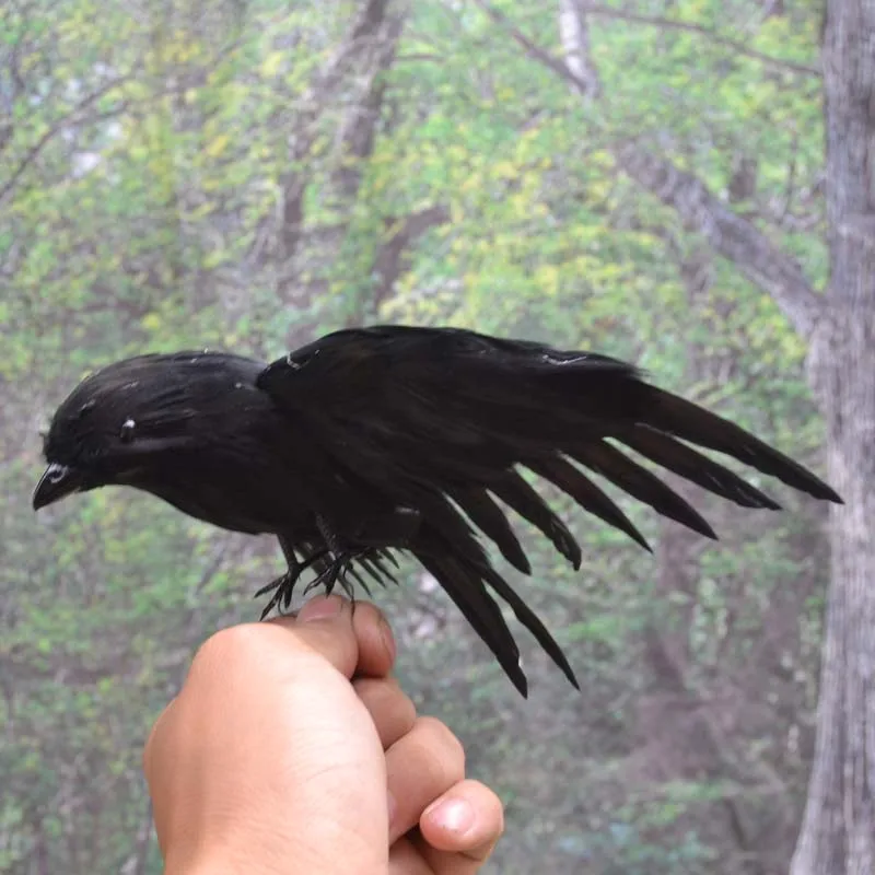noua simulare black crow jucărie polietilenă & blanuri aripi de corb papusa cadou aproximativ 15cm 2323