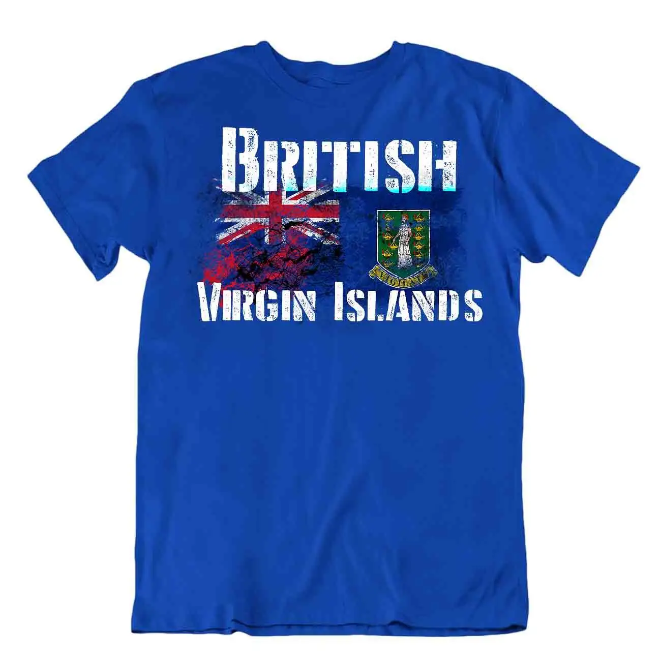 Dificultate Stema Din Insulele Virgine Britanice Pavilion Tricou Harta Orașului Barbati din Bumbac 100% Tricouri Casual Vrac Top Marimea S-3XL