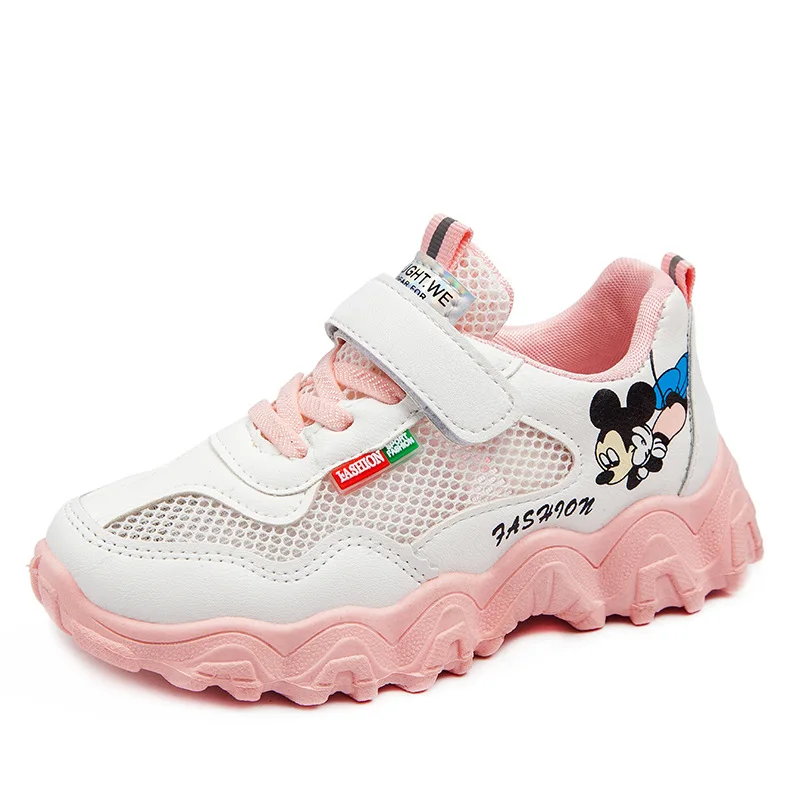 Desene animate Disney Mickey Băieți Pantofi cu Talpă Moale Adidasi Copii Primăvara și Toamna Noi Fete Pantofi ochiurilor de Plasă Respirabil adidas