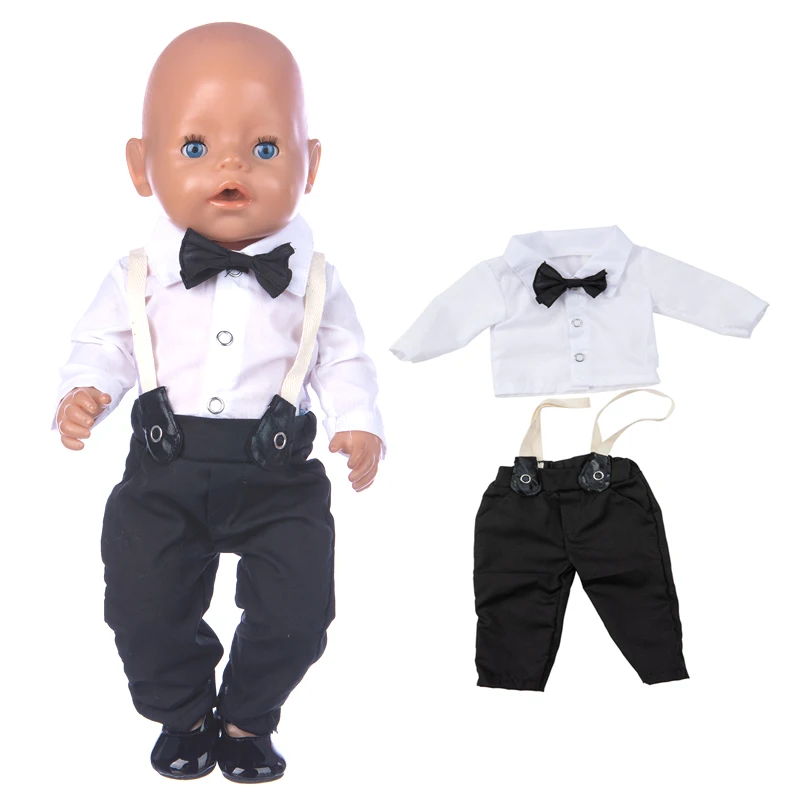 Renăscut Baby Doll Băiat Uniformă Albă Costum Cu Papion 18