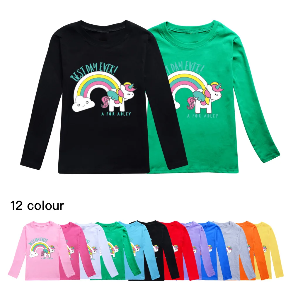 Pentru Adley Tricou Unisex O-Gât Băieți Fete Tricou Primăvară Maneca Lunga Desene animate Casual de Bumbac T-shirt Streetwear Haine Copii