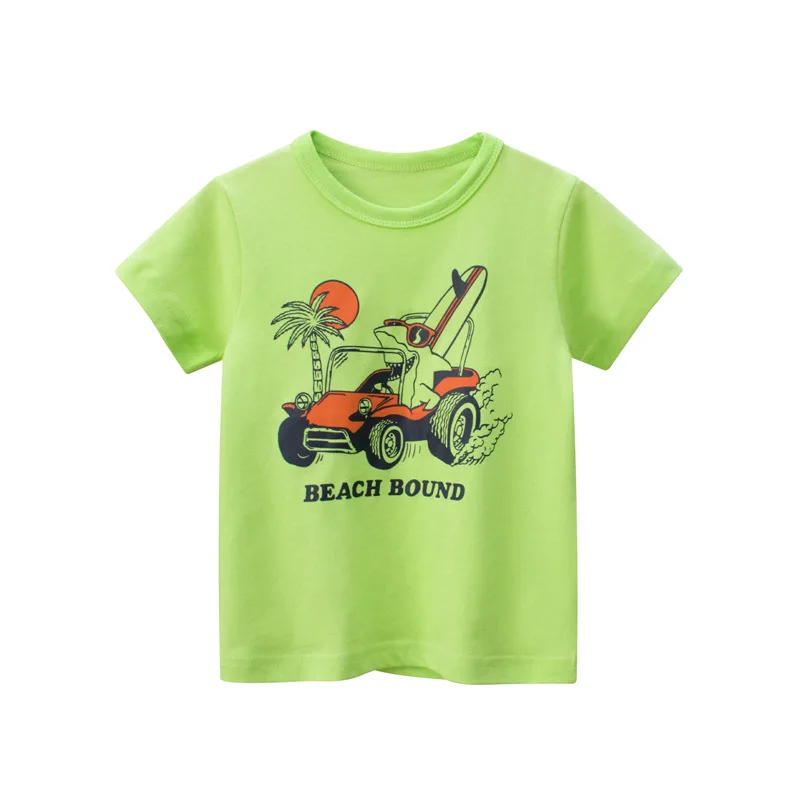 Copilul de Desene animate T-Shirt Copii Haine de Vară Copilul Baieti Maneca Scurta Auto din Bumbac Tricouri Topuri Tee de tip Boutique de Haine 2Y-11Y