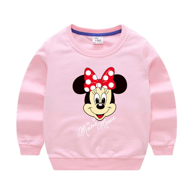 Toamna Haine Copii Minnie Mouse Imprimat Cu Maneci Lungi Tricou Drăguț Adolescenti Fete Primavara Haine Sport Copii Costum