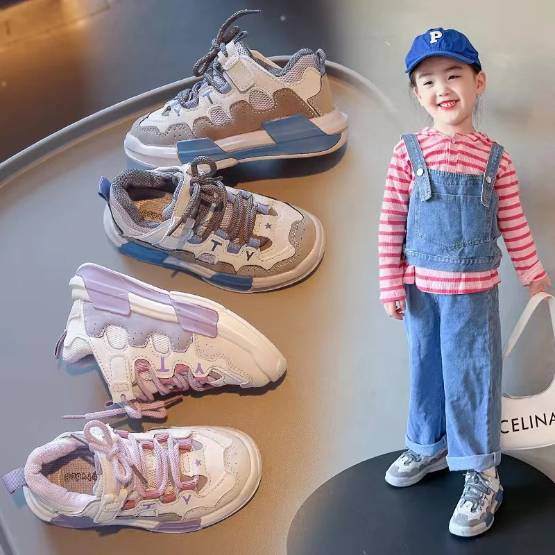 2022 Noi Copiii Proaspete Plasă de Pantofi mov Fete Adidași de Moda de Primăvară Pantofi de Copii Gri Băieți Casual Pantofi cu Toc Plat Student