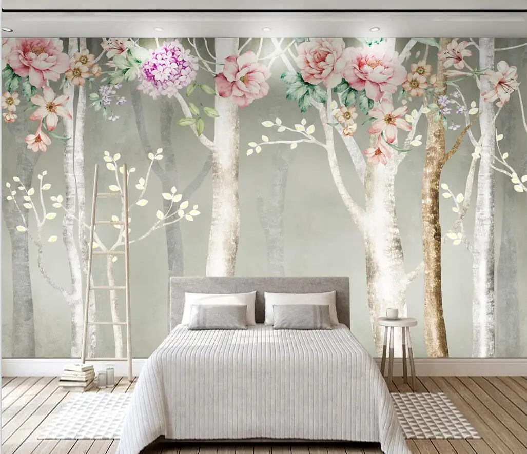 Beibehang Personalizate 3D Foto Tapet de Pădure, flori 3D, Pictura pe Perete Dormitor Canapea Camera de zi de Decorare Perete pictura actele de pare