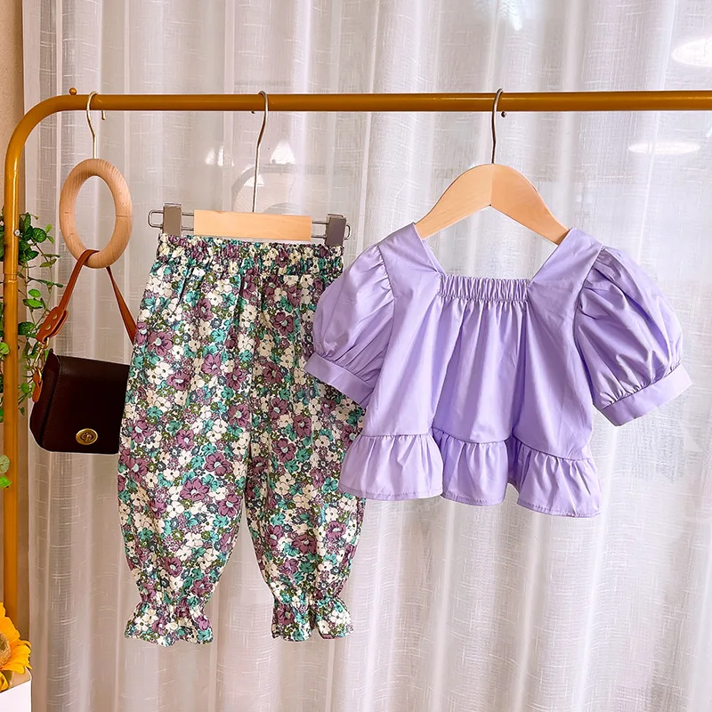 Copil Haine de Fata Set Vara 2022 Îmbrăcăminte pentru Copii din Bumbac Tricou+Pantaloni 2 BUC Copii Bumbac Trening Tinutele одежда для малышей