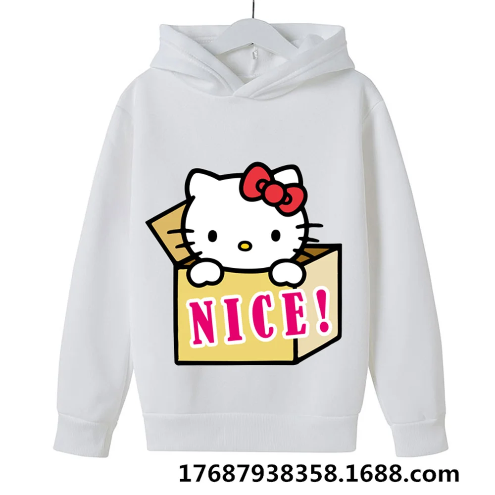 3-14 Ani Copii hanorace 2022 Populare Noi Hello Kitty Fashion Baby Boy Print Set Haine de Toamna cu Maneci Lungi Pulover