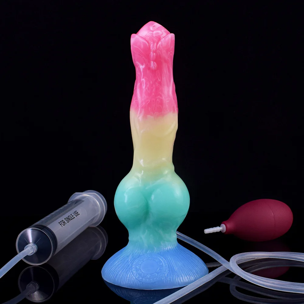 Licker Nod Cainelui Pizde Penis artificial pentru Incepatori Fraier Silicon Rosu de Animale Realiste Ejaculare Penis Spray Lichid Magazin Jucarii Sex