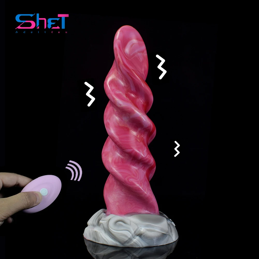 SHET Control de la Distanță Vibratoare Penis artificial Lichid Siliocne Anal Plug Cu Mare Fraier Adult Fetish Produse Jucării Erotice Pentru Femei