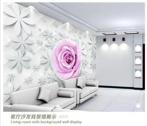 Personalizate 3d wallpaper 3 d picturi murale Flori tapet mural TV trandafir roz tapet de perete fotografie tapet 3d de decorare camera de zi
