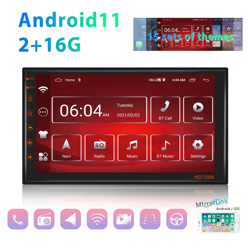 7-inch Mașină Player Multimedia Kit 2+16g Android 11 Centrale de Control cu Ecran Mare de Navigare Inversarea Display