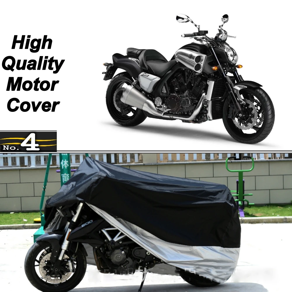 Motocicleta Acoperire Pentru YAMAHA Vmax Impermeabil Soare UV Praf / Ploaie Protector de Acoperire din Poliester Taffeta