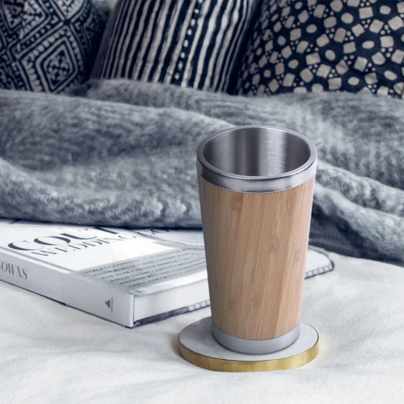 Bambus Ceașcă De Cafea Din Otel Inoxidabil De Cafea Halbă De Călătorie Cu Etanșe De Acoperire Izolate De Cafea De Însoțire Cupa Reutilizabile Cupa