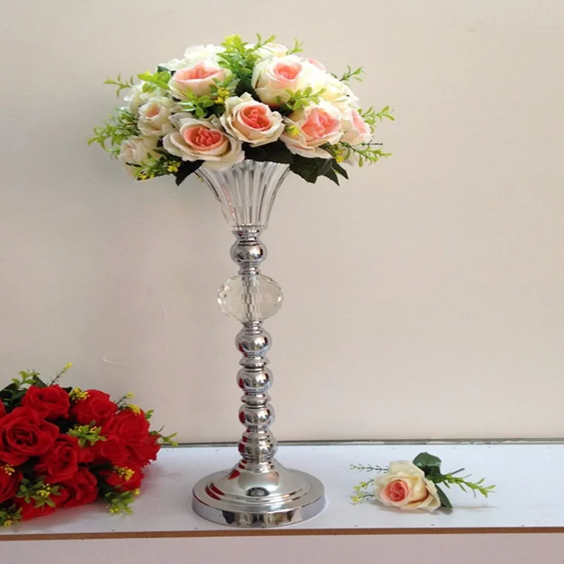 12buc) Așchie înalt de Cristal, vaze de flori floare/stea /candelabru pentru decoratiuni nunta,calea de mers pe jos stand decoratiuni seu1141