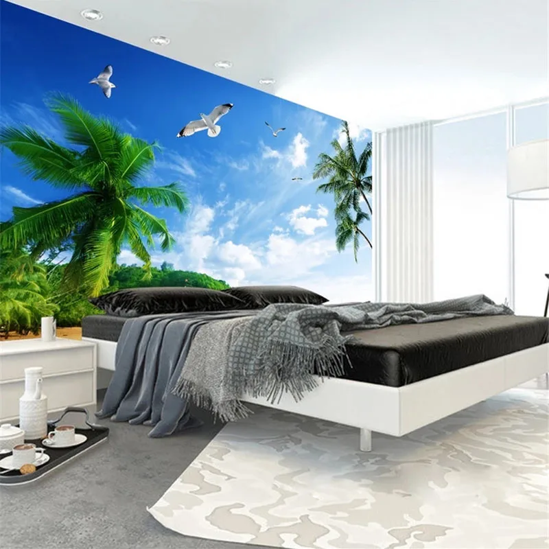 3D Wallpaper 3D Personalizat Murală Tapet cu Frunze Verzi Beach Home Decor Perete Living cu TV Fondul Dormitor Foto