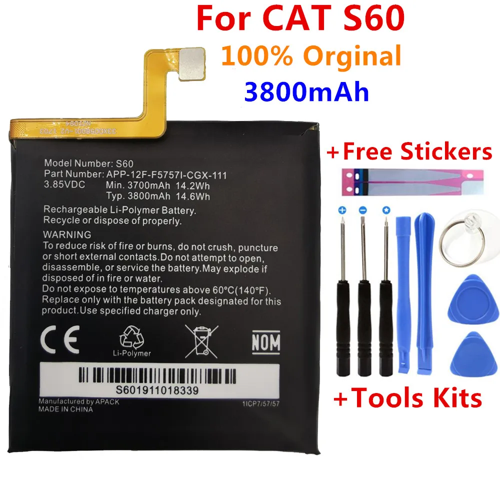 100% Original, acumulator de schimb Pentru Caterpillar Cat S40 S50 S60 CUBA-BL00-S50-000 458002-S40 APP-12F-F57571-CGX-111 baterii