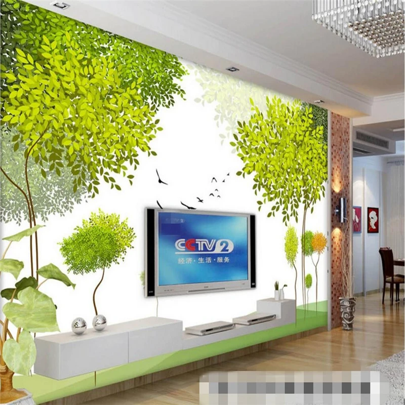 beibehang Foto Personalizat Tapet Autocolant Verde Proaspătă Abstract Peisajul TV de Perete de Fundal Pictura Decorativa papel de parede