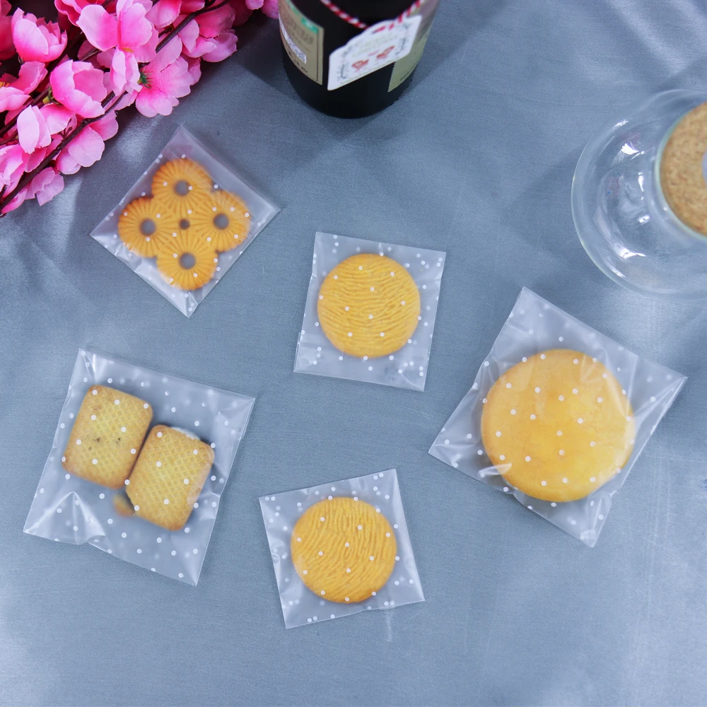 100buc Plastic Ambalaje Alimentare Sac Alb Translucid Dot Bomboane, Cookie-uri Pachet Pentru Petrecerea de Nunta DIY Decoratiuni