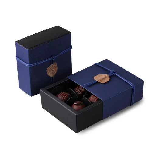 9*9*3.5 CM adâncime albastru safir 10 set Ciocolată Cutie de Hârtie de ziua îndrăgostiților, de Crăciun, Petrecere de Aniversare Cadouri Ambalare Cutii de Depozitare