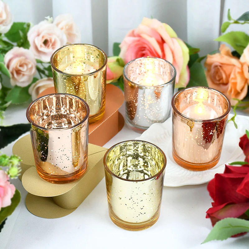Creative Sticlă Lumânare Cupa De Aur, Argint, Rose De Aur Lumânări Tealight Nunta Petrecere De Ziua Hotel Bar Decor Acasă Suport Lumanare