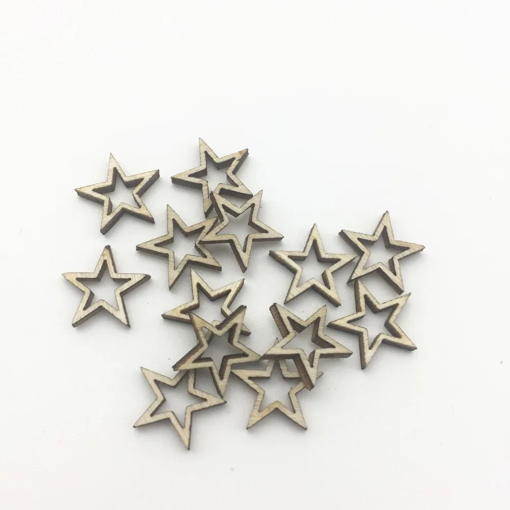 1000pcs 12,5 mm Mini Gol Naturale Decupaj Lemn Stele Masă Scatter Confetti, Ornamente Meserii pentru Nunta de Crăciun Deco
