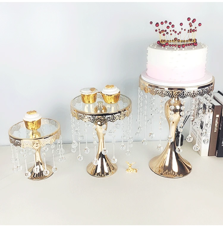 Timp de Cristal Oglindă Tort stea de Aur Suportul Sticla Oglinda Tava de nuntă, zi de Naștere Petrecere Copil de Dus Desert Display Decor